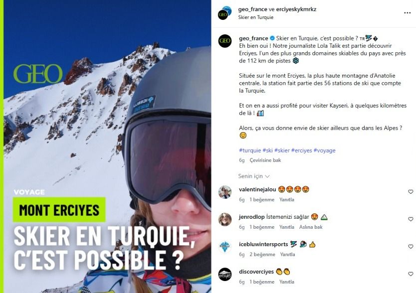 FRANSIZ INFLUENCER’IN ERCİYES VE KAYSERİ TANITIMINA BÜYÜK İLGİ