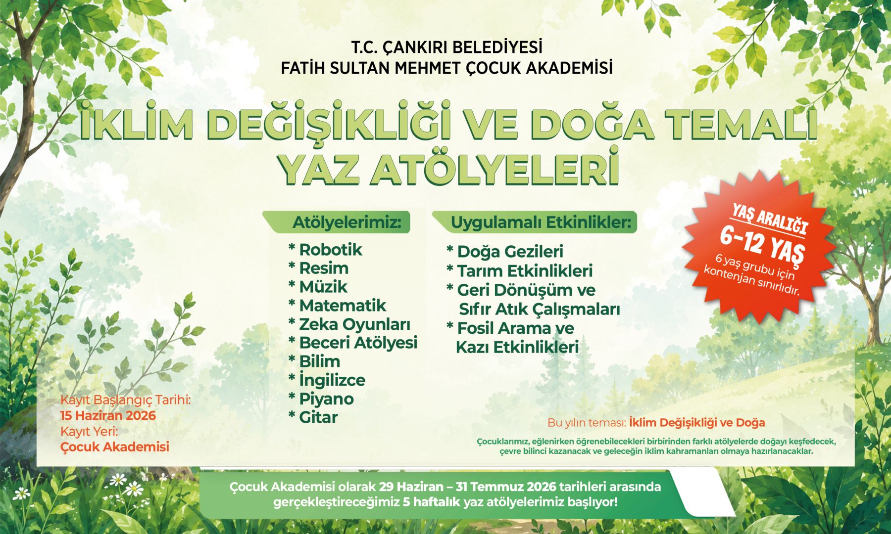 FSM ÇOCUK AKADEMİSİ YAZ DÖNEMİNE HAZIR